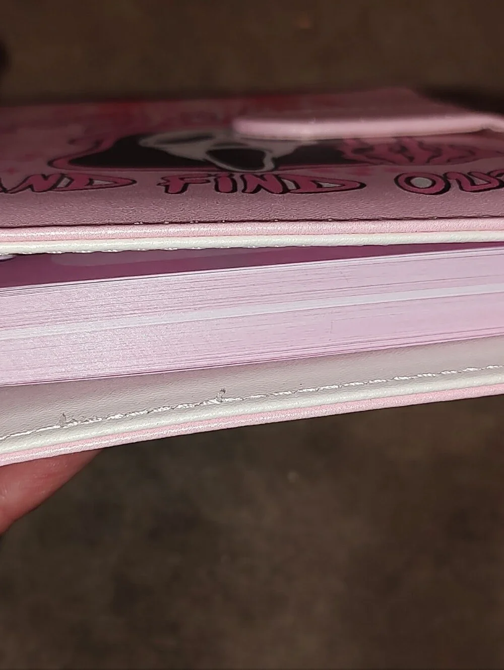 New! A6 Size Pink Ghost Face Binder Notebook With Paper
